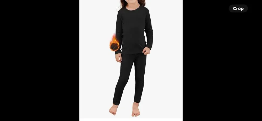 Girls Underwear Kids Thermal Underwears Winter Base Layer Long Johns Sz 4/100